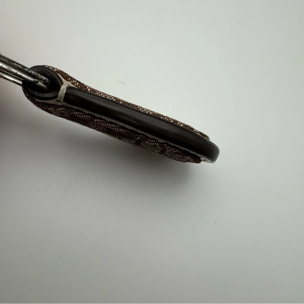 Vintage Coach Signature C Jacquard Teardrop Key Fob Bag Charm Brown